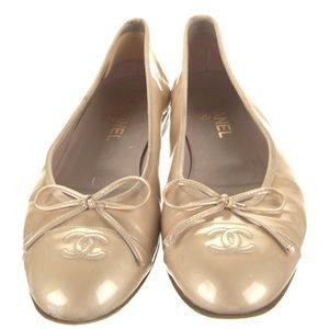 Chanel gold ballet flats size 41